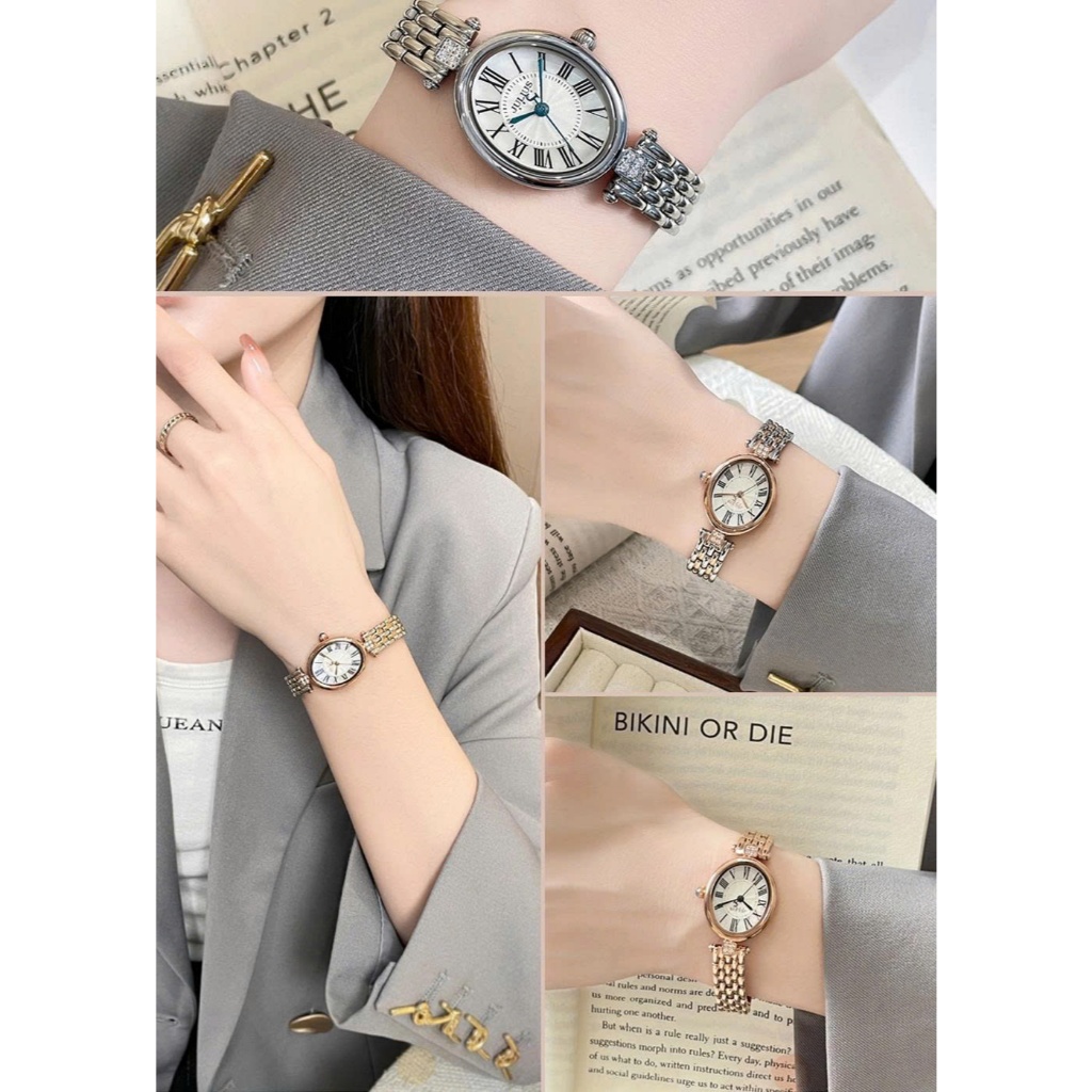 Đồng Hồ Nữ JA-1524C Julius Hàn Quốc Dây Thép (Đồng)