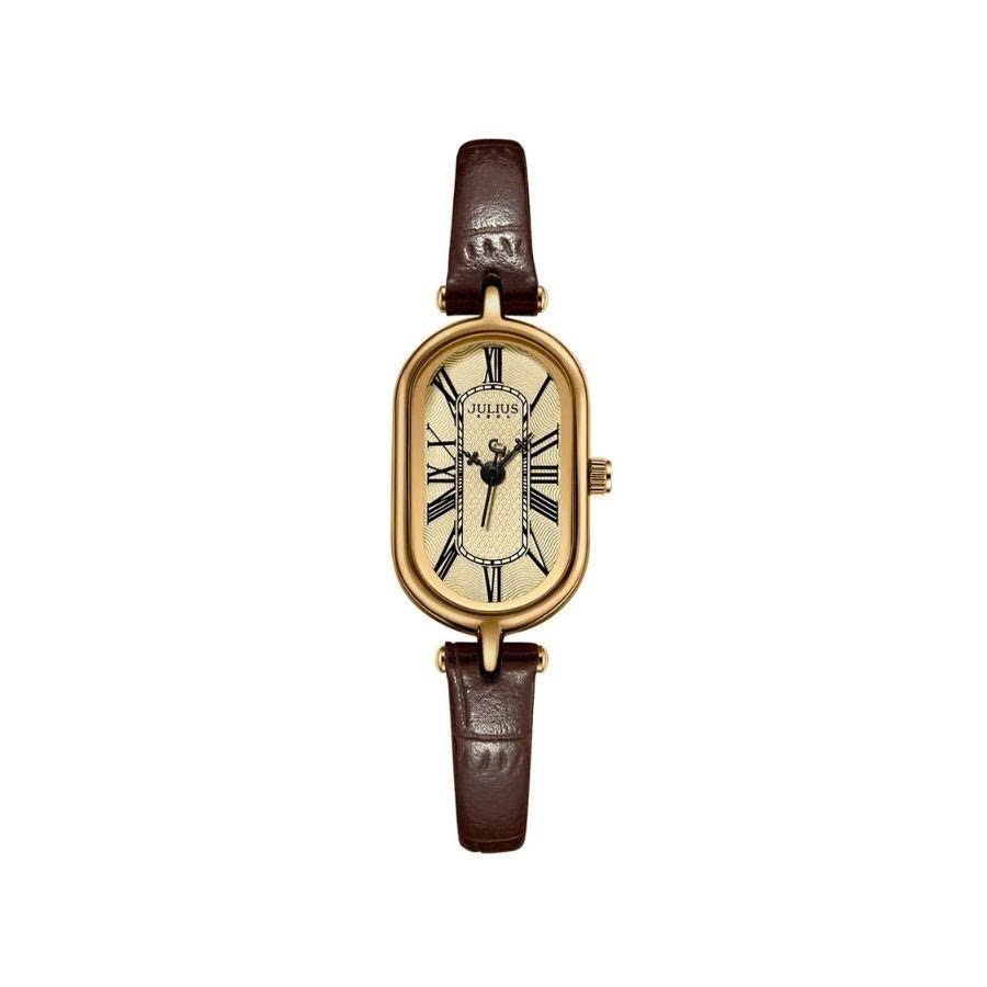 Đồng Hồ Nữ JA-1432C Julius Hàn Quốc Dây Da (Nâu)