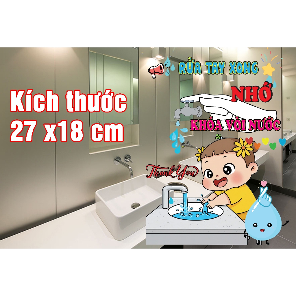 Miếng Dán Decal Trang Trí Bồn Cầu Toilet Decal Quỳnh Aka Trang Trí Nhà Tắm, Nhà Vệ Sinh Không Phai,Lababo nơi công cộng
