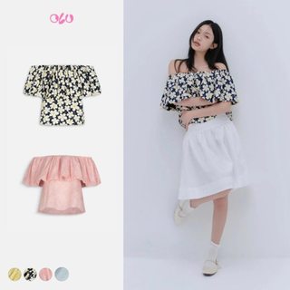 Áo OLV kiểu nữ trễ vai họa tiết hoa mùa hè Hansel nhiều màu trẻ trung hợp diện đi chơi đi cà phê