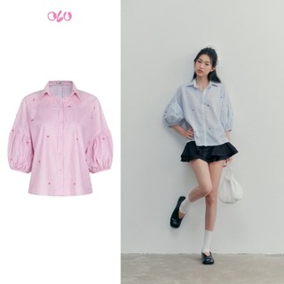 Áo sơ mi OLV tay lửng màu pastel dễ thương nữ tính Rica nhiều màu phù hợp đi chơi đi làm
