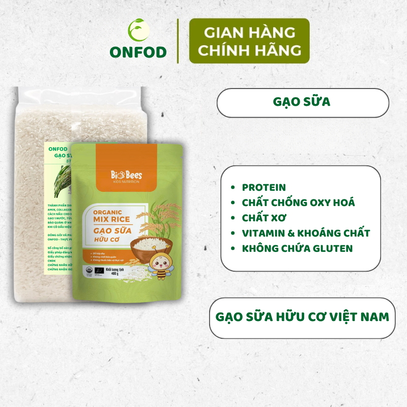 Gạo sữa ăn dặm cho bé ST25 Collagen hữu cơ ONFOD nấu cơm cháo ăn kiêng giảm cân cho người tiểu đường eat clean