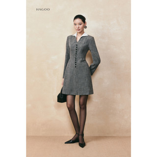 Váy ngắn nữ chữ A cổ V vạt lật phối HAGOO SIZE S [V9037]