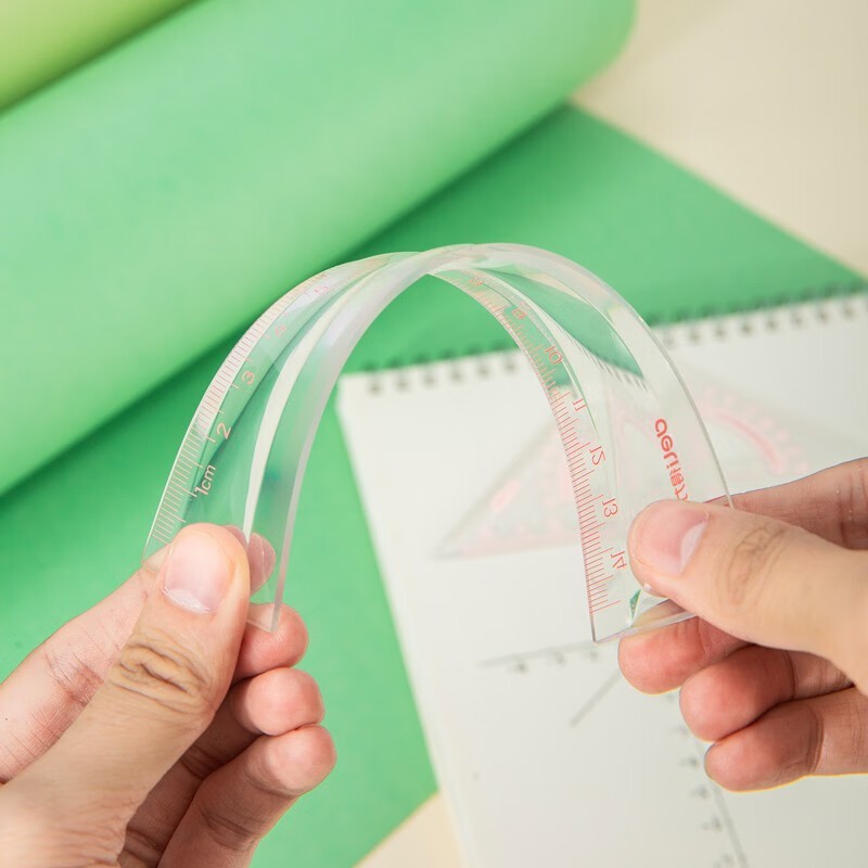 Bộ Thước Kẻ Eke 4 Món Cho Bé – Nhựa PVC Mềm, Dẻo Không Gãy, Rơi Không Vỡ, Thiết Kế Trong Suốt, An Toàn & Chính Xác