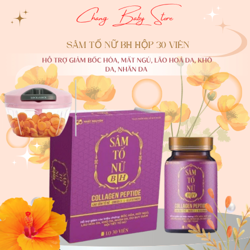 Sâm Tố Nữ BH Hỗ trợ nám da, tàn nhang, bốc hỏa cho Nữ giới hộp 30 viên date mới + quà tặng