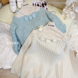 𝜗𝜚𝐃𝐚𝐦𝐢 𝐒𝐭𝐮𝐝𝐢𝐨𝜗𝜚 -Áo Len Yếm Hoa Nổi Fom Rộng Trùm Mông Chất Siêu Mềm Trẻ Trung Nữ Tính QCCC (Ảnh thật )