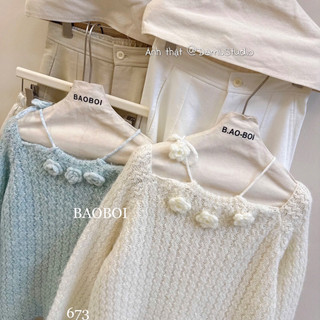 𝜗𝜚𝐃𝐚𝐦𝐢 𝐒𝐭𝐮𝐝𝐢𝐨𝜗𝜚 -Áo Len Yếm Hoa Nổi Fom Rộng Trùm Mông Chất Siêu Mềm Trẻ Trung Nữ Tính QCCC (Ảnh thật )