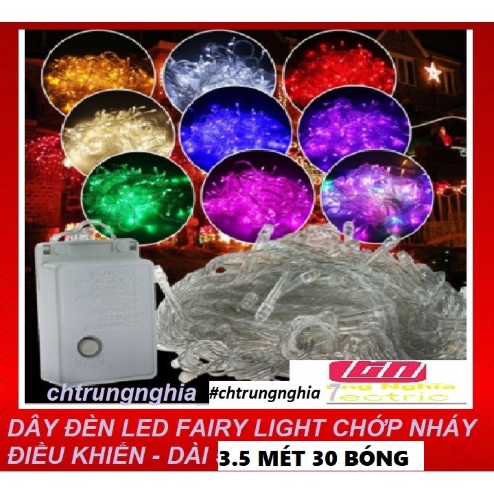DÂY ĐÈN LED FAIRY LIGHT CHỚP NHÁY ĐIỀU KHIỂN - DÀI 3.5 MÉT 25 BÓNG