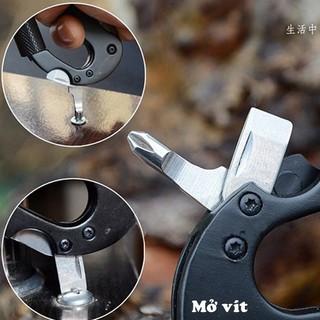Dao Gấp Đa Năng Mini Carabiner EDC–Dao Bỏ Túi Sinh Tồn, Dao Cắm Trại Tiện Ích Nhỏ Gọn Bền Bỉ Cao Cấp
