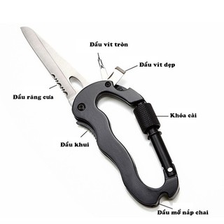 Dao Gấp Đa Năng Mini Carabiner EDC–Dao Bỏ Túi Sinh Tồn, Dao Cắm Trại Tiện Ích Nhỏ Gọn Bền Bỉ Cao Cấp