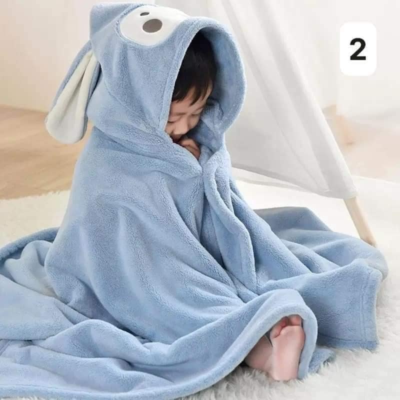 Khăn tắm cho bé khăn tắm có mũ hình thú bông mềm thấm hút cực tốt vải cotton siêu mịn, không bị xổ lông hay phai màu