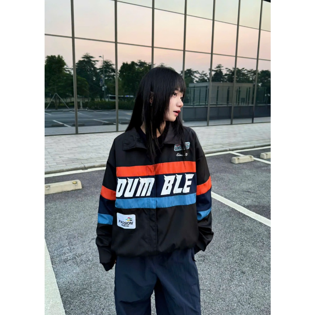 Áo Khoác Dù Racing form boxy vải dù 2 lớp dày dặn form rộng có túi trong form rộng nam nữ