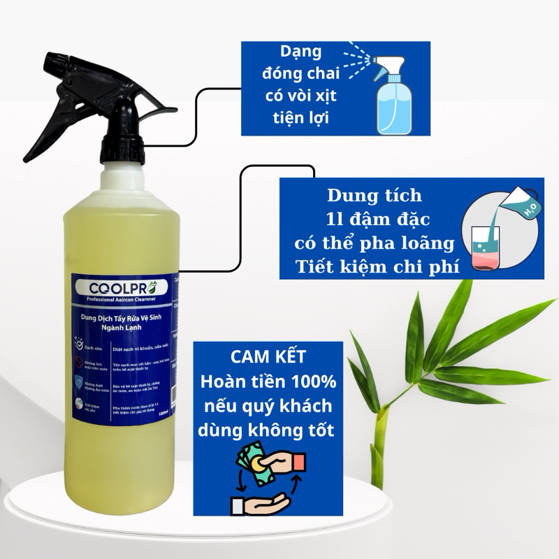 ( Siêu Rẻ ) Tẩy Rửa Điều Hoà CoolPro - dung dịch vệ sinh chuyên Cho Thợ ngành lạnh - chai xịt 1lit