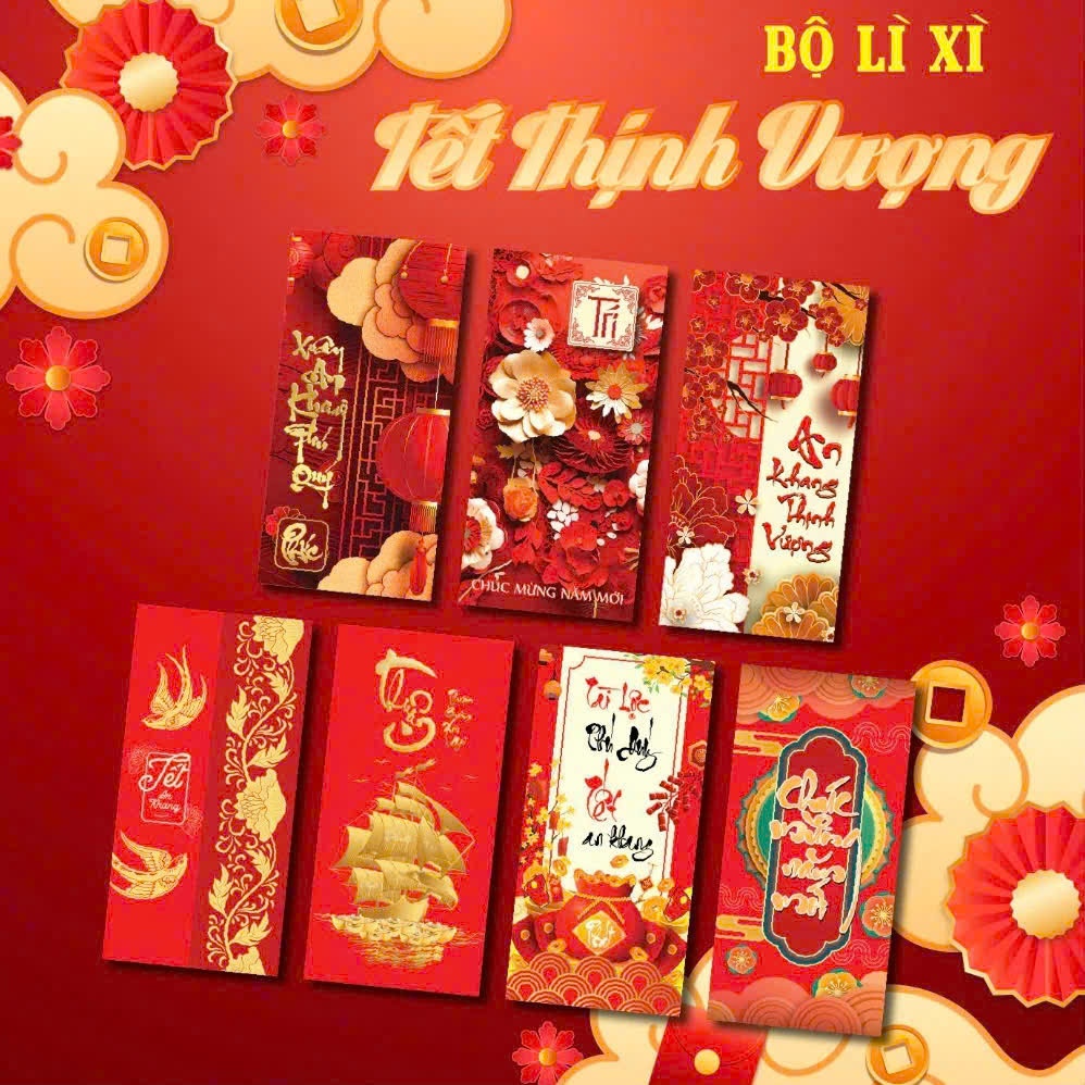 COMBO 10 BAO LÌ XÌ TẾT 2026 ,10 mẫu ngẫu nhiên