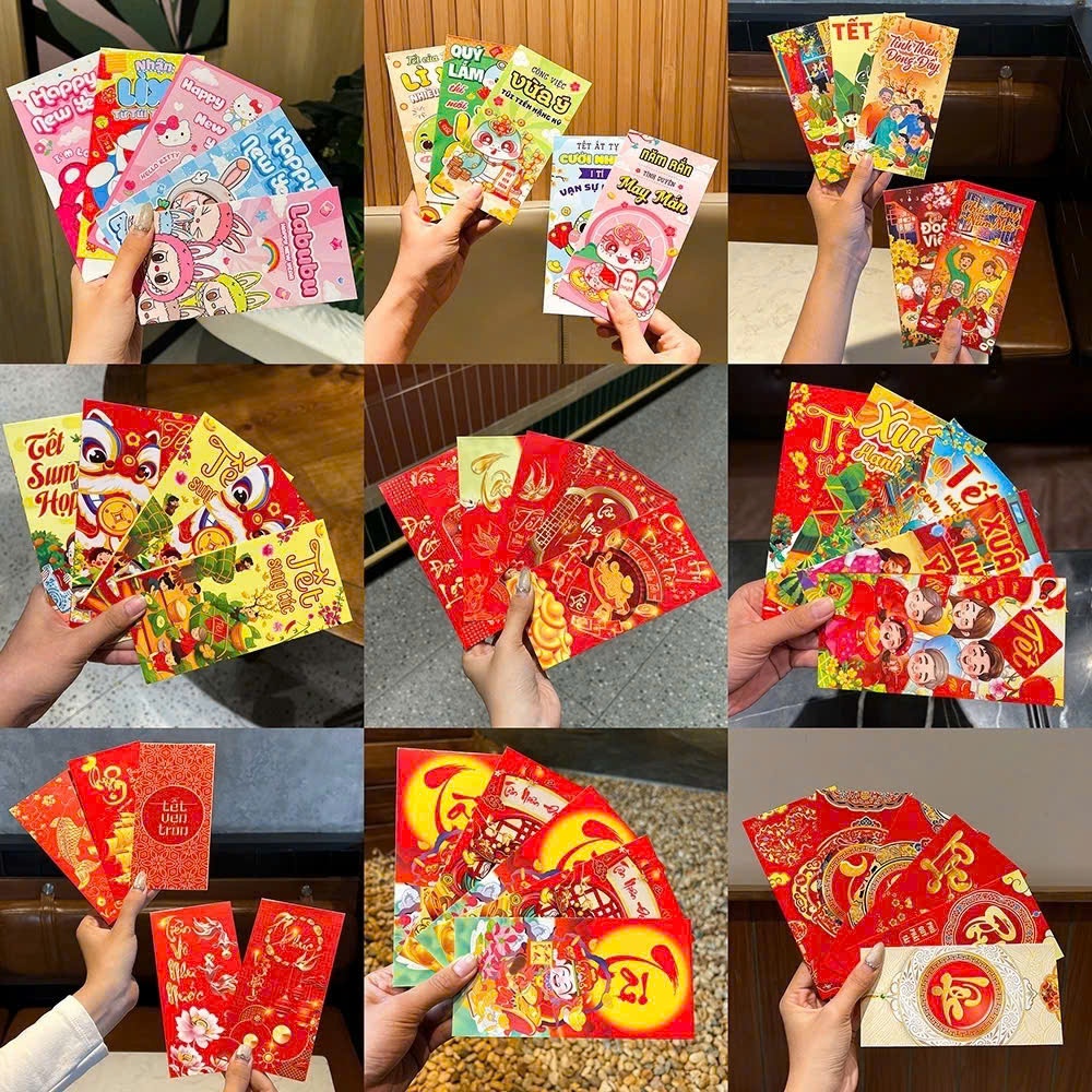 COMBO 10 BAO LÌ XÌ TẾT 2026 ,10 mẫu ngẫu nhiên