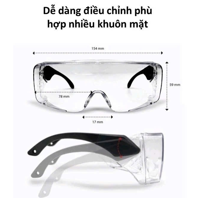 Kính chắn bụi đi đường LILY EYEWEAR chất liệu nhựa cao cấp kiểu dáng màu sắc thời trang, an toàn