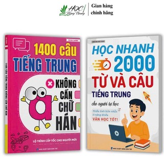 Combo sách-1400 câu tiếng trung không cần chữ Hán+Học nhanh 2000 từ và câu cho người mới học(có file nghe)