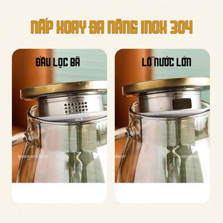 Bộ bình cốc thủy tinh chịu nhiệt đủ bộ cao cấp 7V_TV, Bộ bình nước thủy tinh mỏng nhẹ hiện đại DECOR
