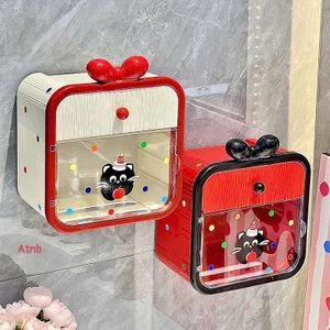 Hộp đựng giấy vệ sinh gắn tường tặng kèm nơ và sticker xinh xắn