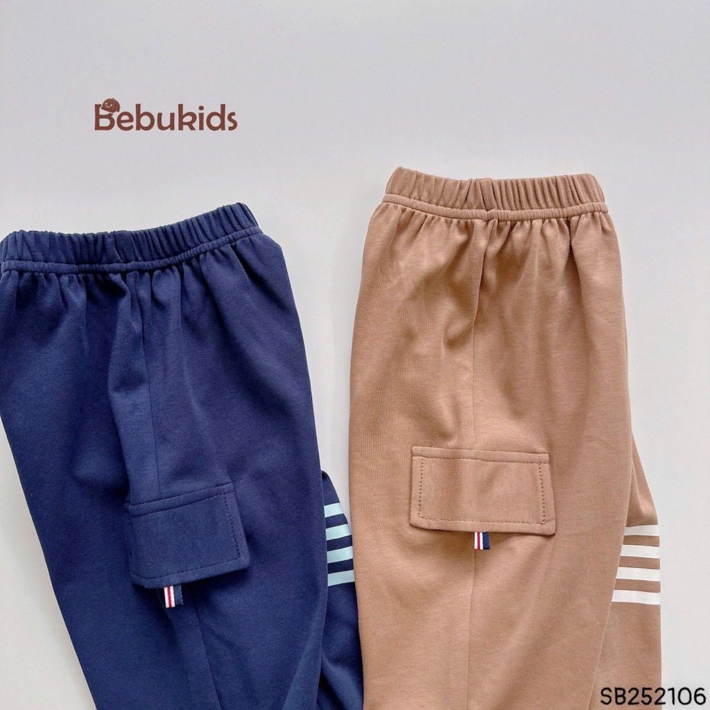 Bộ cotton dài tay in tràn ngôi sao Bebukids phối quần nắp túi cho bé 8-21kg