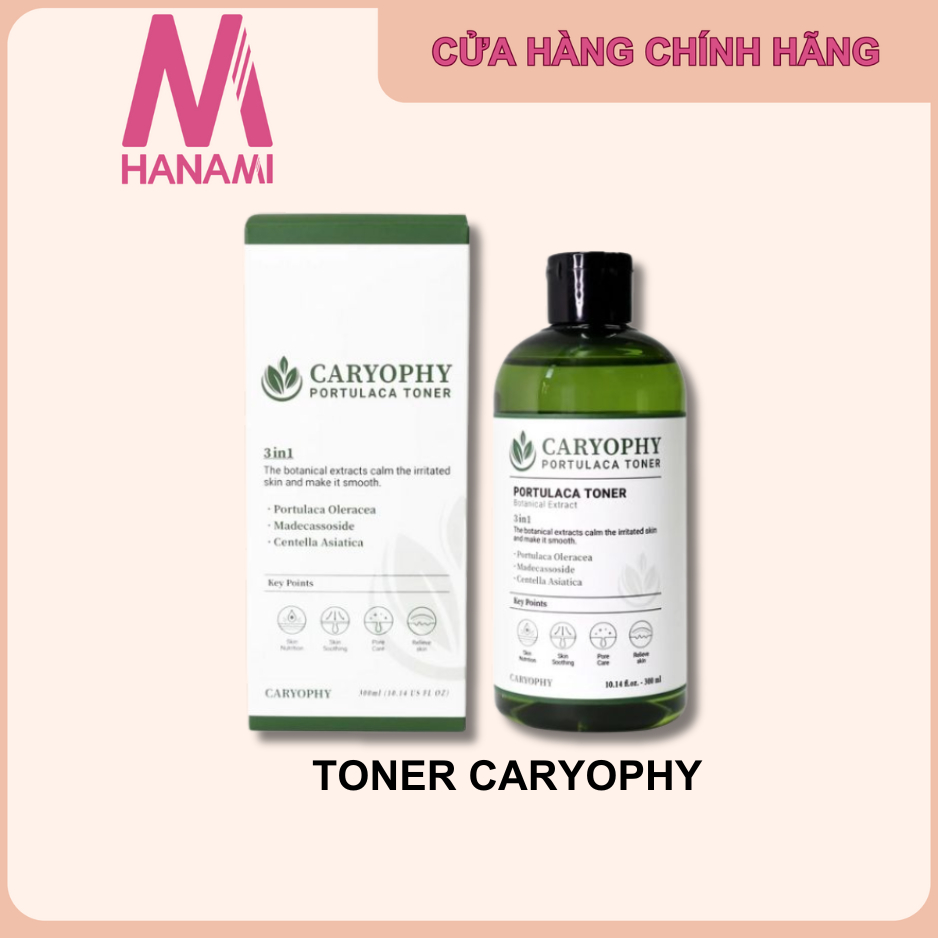 Nước Hoa Hồng Caryophy Chăm Sóc Da Dầu Mụn Portulaca Toner 300ml