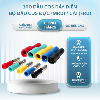100 Đầu cos dây điên, cos đầu đạn, bộ đầu cos đực (MRD) cái (FRD)
