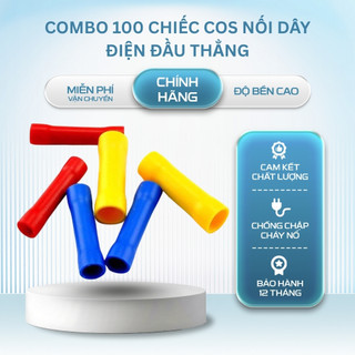 Ống Nối Dây Điện combo 100c, cos nối dây điện, đầu cos noi thẳng, ống bọc day dien