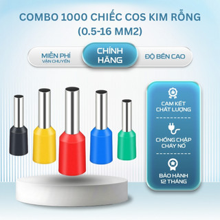 [1000 Chiếc] Cos Kim Rỗng, Đầu Cos Dây Điện, Cos Pin Rỗng, Kìm Bấm Cos, Đầu Cos Kim Chất Liệu Đồng