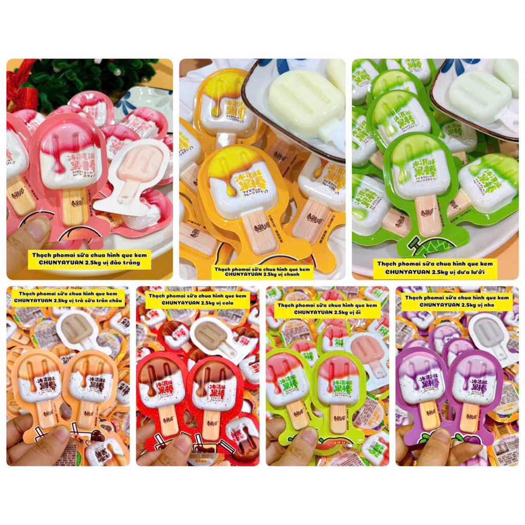 Thùng 2,5 kg 🍭 THẠCH TRÁI CÂY 3D HÌNH QUE KEM CHUNYAYUAN – MÓN ĂN VẶT SIÊU DỄ THƯƠNG CHO MỌI LỨA TUỔI! 🍓