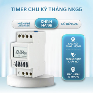 Công Tắc Hẹn Giờ Chu Kỳ Tháng NKG5 – Timer Tháng NKG-5 AC220V Lắp Thanh Ray Tủ Điện