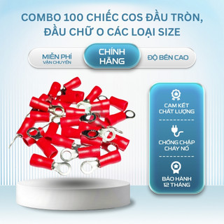 100 Đầu Cos Tròn Chữ O RV – RNB Nhiều Kích Thước, Cos Tròn Bọc Nhựa Đấu Nối Dây Điện - Túi 100 Chiếc