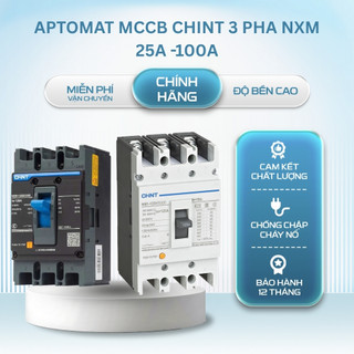 Aptomat MCCB CHINT NXM Đen – NM1 Trắng 30S–125S Attomat Khối Bảo Vệ Quá Tải Ngắn Mạch Cho Tủ Điện