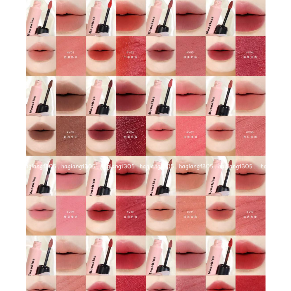 Son Kem Lì Mooekiss Velvet Lip Mud Nắp Đen Chất Nhung Bùn Lì V6 Đỏ Hồng, V15 Hồng Đất | BigBuy360 - bigbuy360.vn