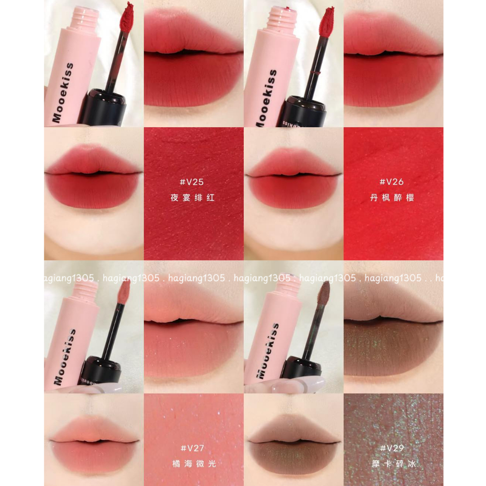 Son Kem Lì Mooekiss Velvet Lip Mud Nắp Đen Chất Nhung Bùn Lì V6 Đỏ Hồng, V15 Hồng Đất | BigBuy360 - bigbuy360.vn