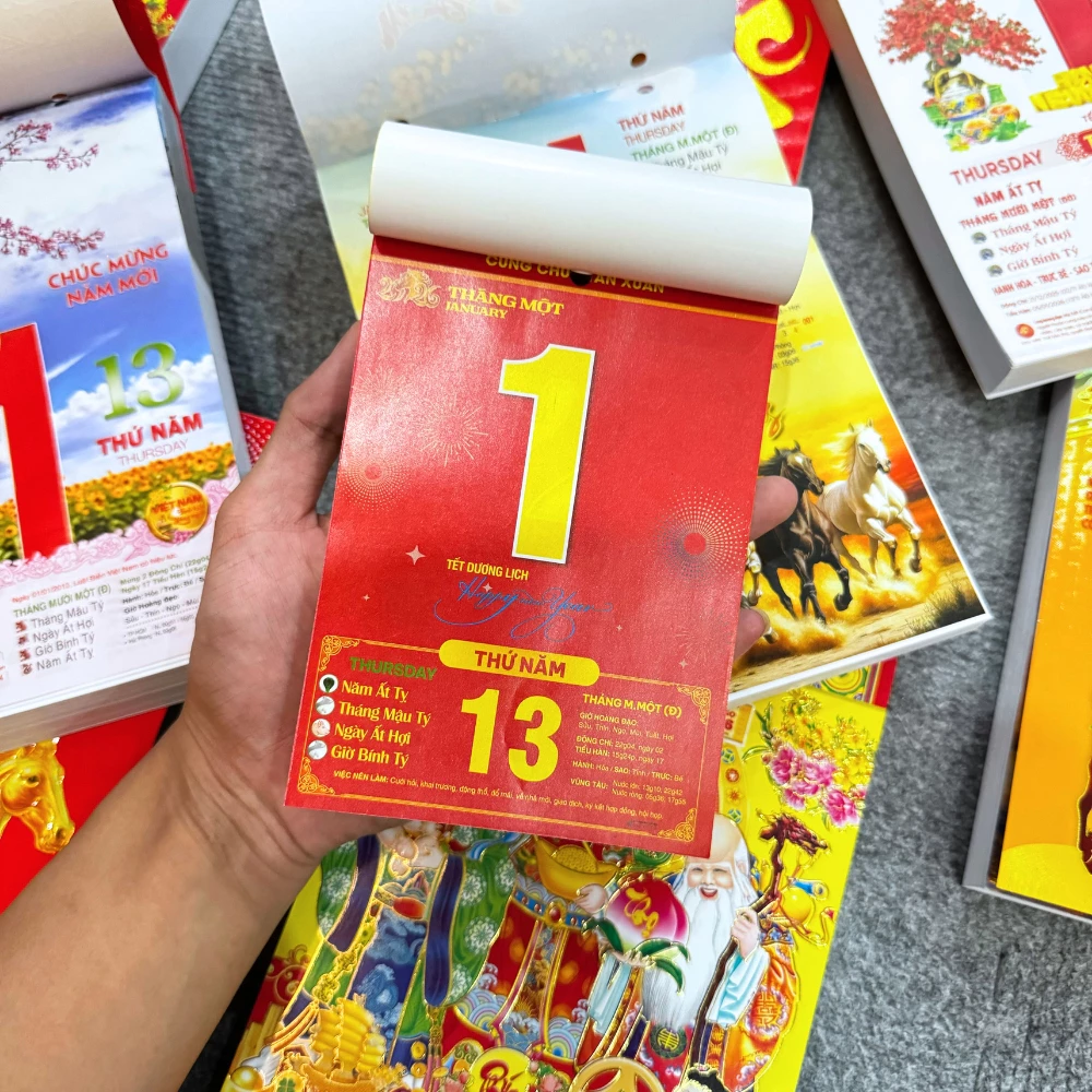 Lịch 2026, Lịch Bloc Các Kích Thước 20x30cm, 17x24cm, 13x19cm Cực Đẹp Tết Bính Ngọ Mẫu Mới Nhất