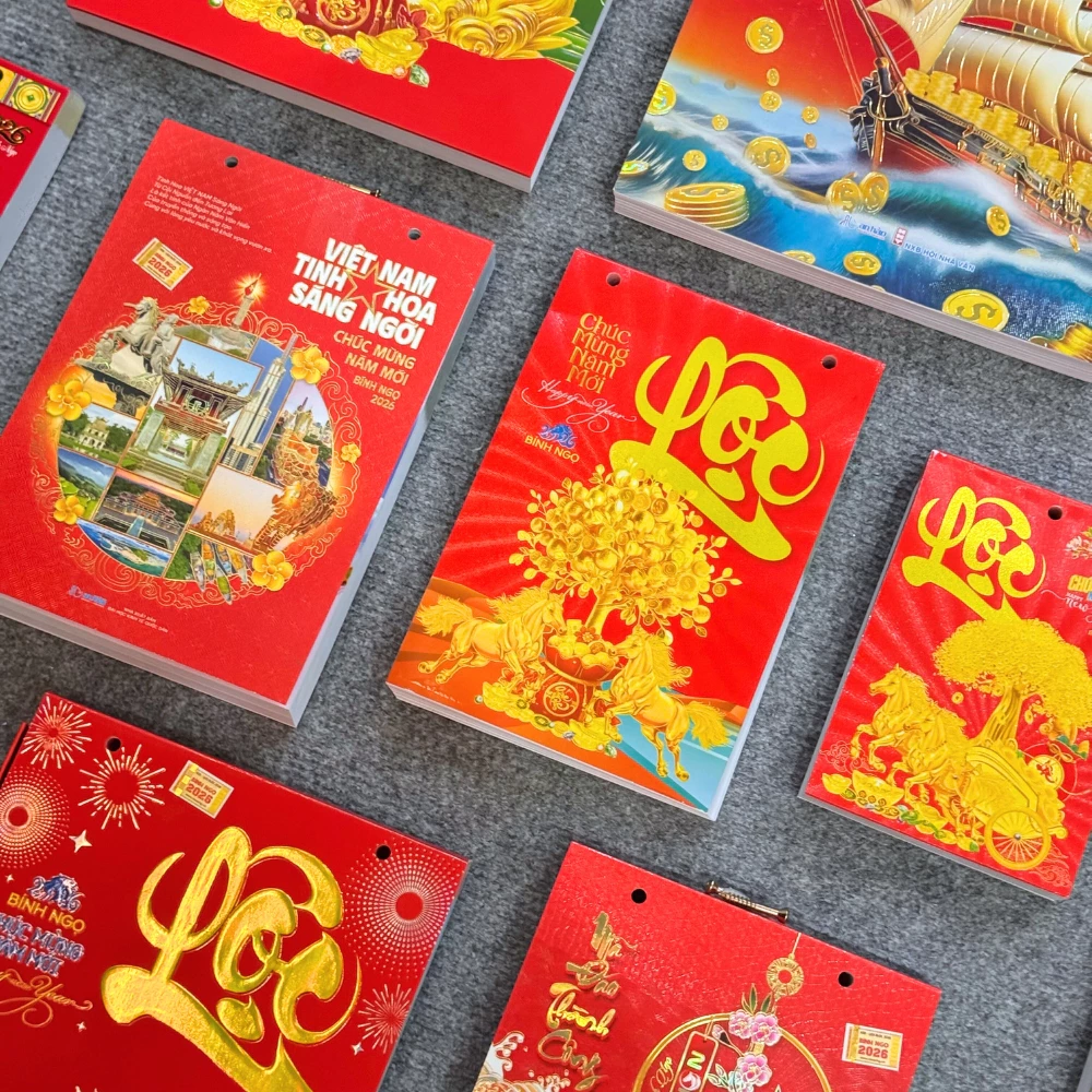 Lịch 2026, Lịch Bloc Các Kích Thước 20x30cm, 17x24cm, 13x19cm Cực Đẹp Tết Bính Ngọ Mẫu Mới Nhất