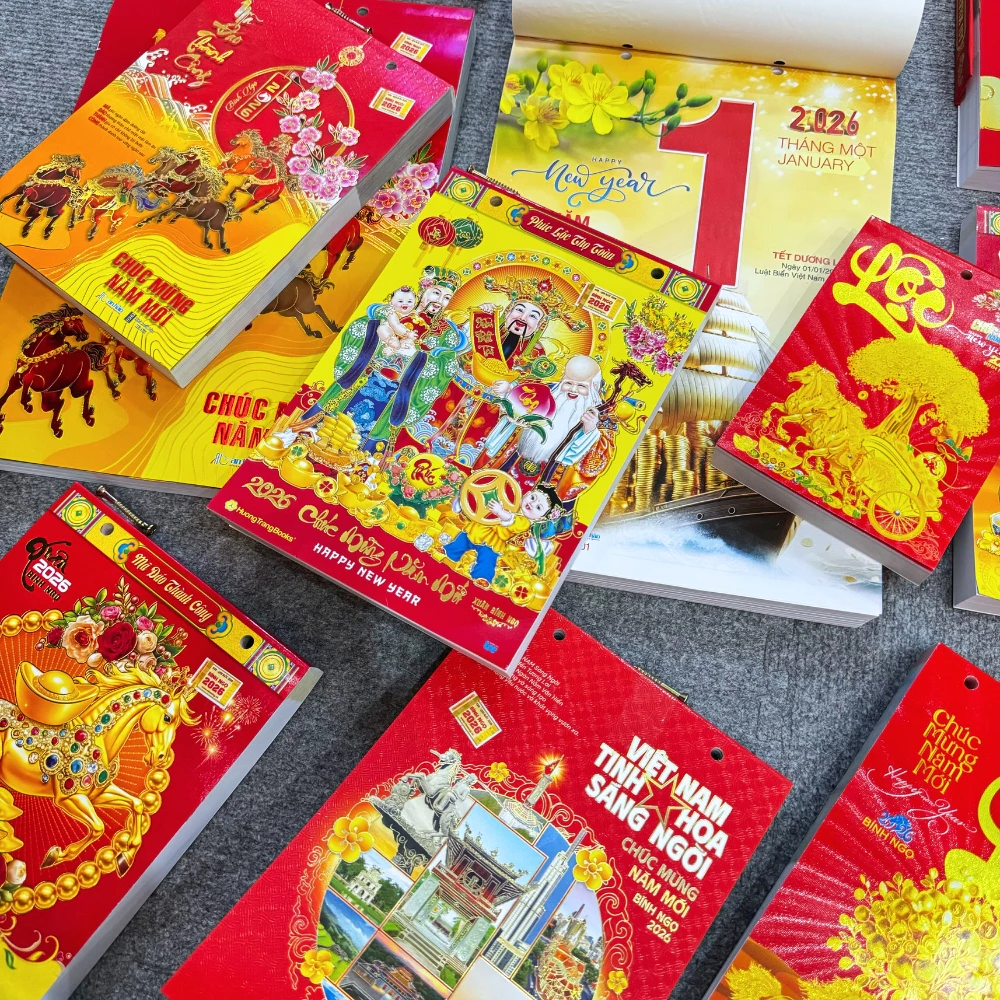 Lịch 2026, Lịch Bloc Các Kích Thước 20x30cm, 17x24cm, 13x19cm Cực Đẹp Tết Bính Ngọ Mẫu Mới Nhất