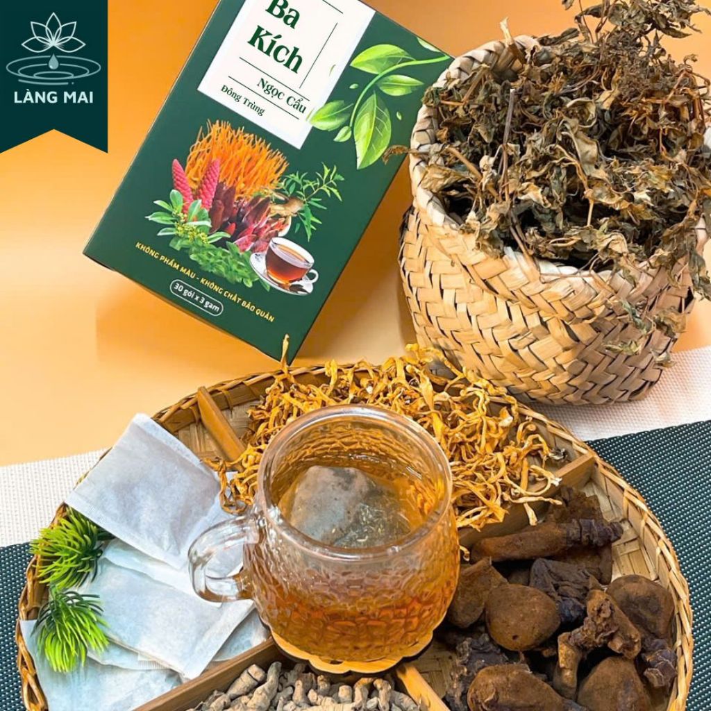 Trà PHỤC DƯƠNG BỔ THẬN - Làng Mai - Ba Kích, Ngọc Cẩu, tăng cường sinh lý nam, hỗ trợ tiểu đêm, đau lưng mỏi gối.