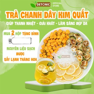 Trà chanh dây kim quất DETONIC trà detox chanh dây, bổ sung vitamin c giúp trắng sáng da, thanh nhiệt giải nhiệt