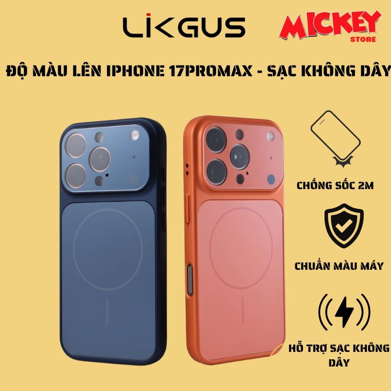 Ốp Likgus lưng độ chuẩn màu máy IPhone 17Promax cho 11 12 13 14 15 16 17Promax Pro