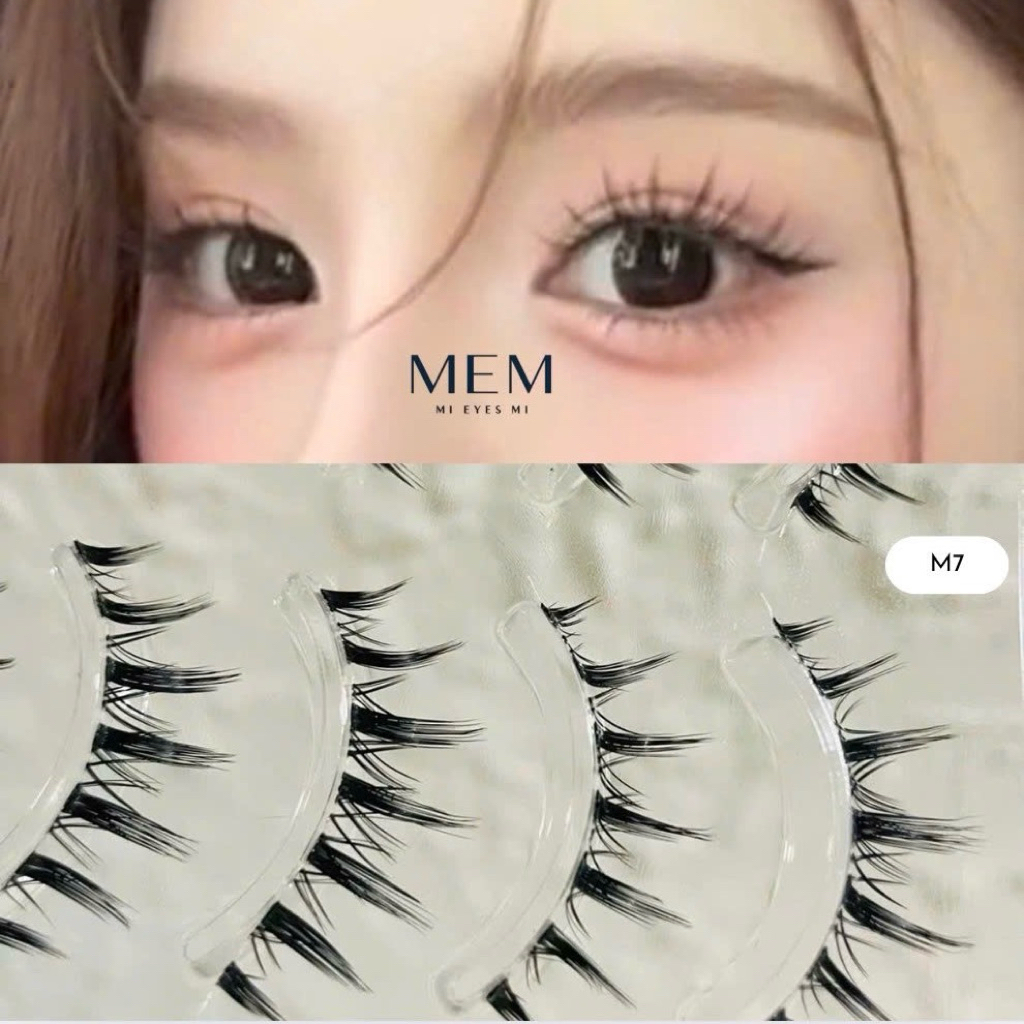 Lông mi giả mi búp bê gân trong MEM cao cấp gân mềm mỏng, siêu nhẹ và có độ cong sẵn