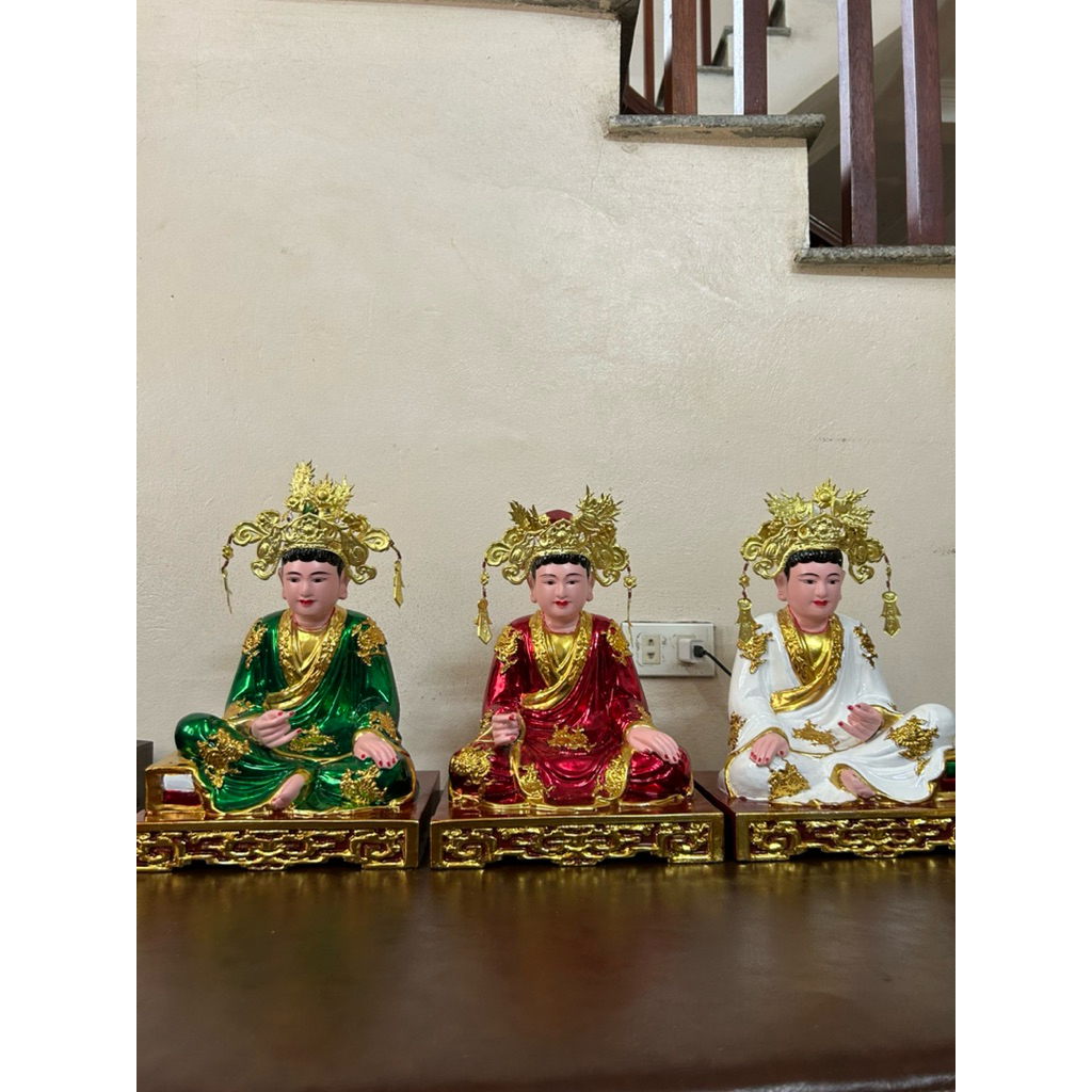 Tượng Tam Toà Thánh Mẫu gỗ mít Sơn son thếp vàng