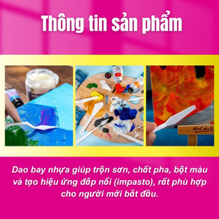 [Hỏa tốc HCM] Bộ 5 Bay Pha Màu Thép Không Gỉ Cán Gỗ Và Nhựa Dẻo Mont Marte