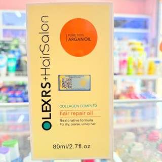 Tinh dầu dưỡng tóc Olexrs Hairsalon Pure 100% Argan Oil Collagen Complex Hair Repair Oil 80ml