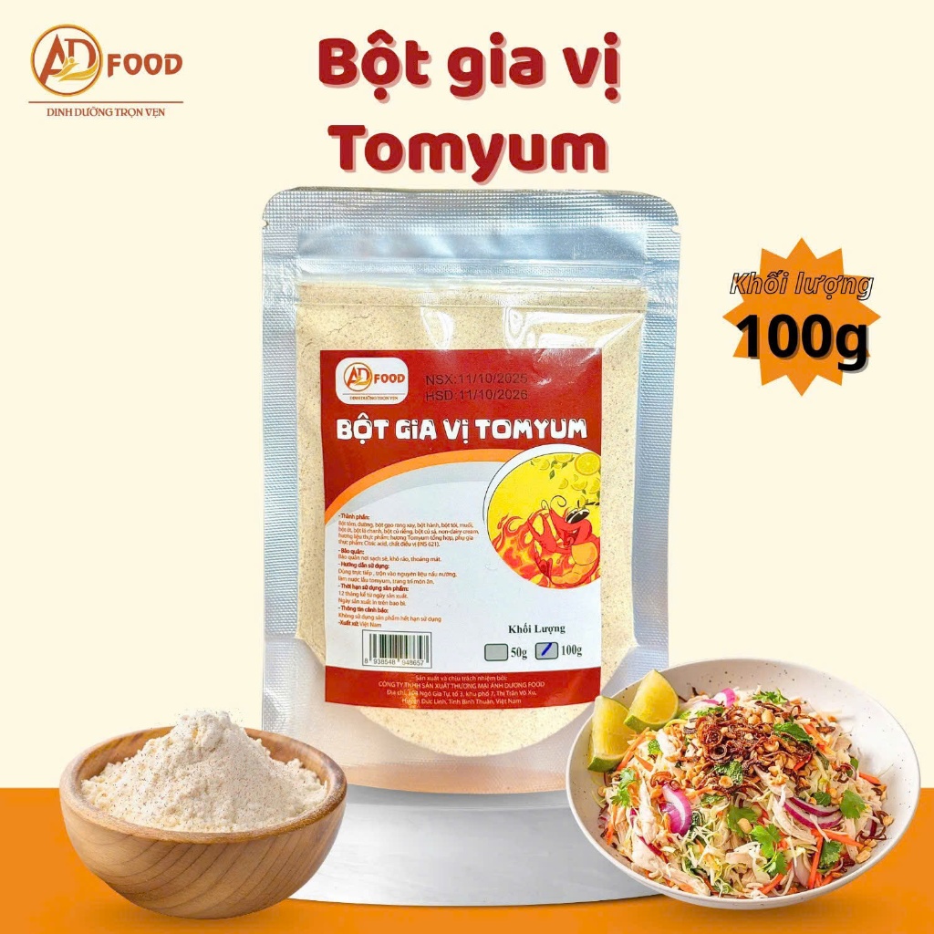 100g Bột lắc vị Tomyum ADFOOD– Dễ dùng là gia vị  cho các món chiên, snack, lẩu tomyum