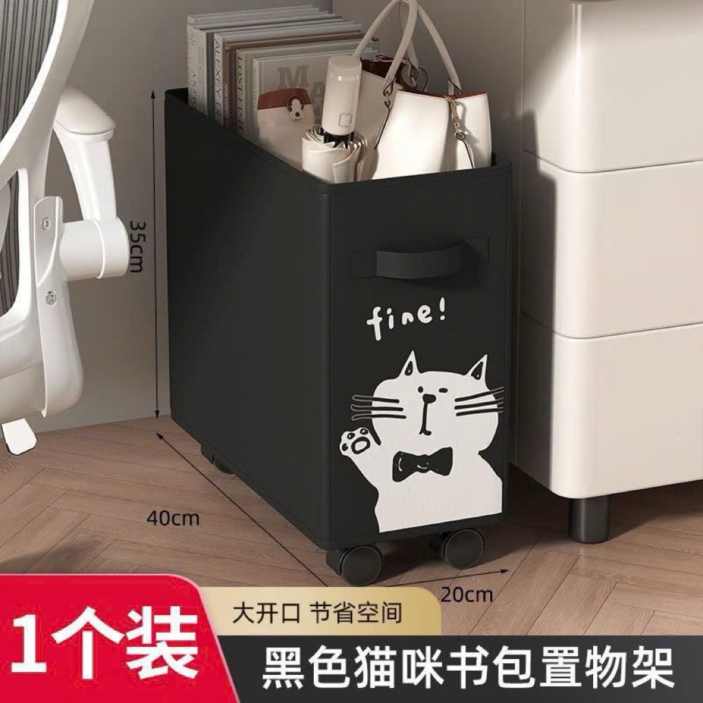 Túi đựng đồ gấp gọn hình mèo có bánh xe dễ dàng di chuyển