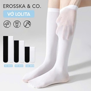 Tất trắng dài trơn, vớ lolita nữ cổ cao, dưới gối và qua gối chất liệu thun lạnh co giãn thoáng khí - ZL001