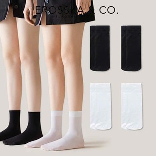 Tất trắng dài trơn, vớ lolita nữ cổ cao, dưới gối và qua gối chất liệu thun lạnh co giãn thoáng khí - ZL001