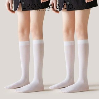Tất trắng dài trơn, vớ lolita nữ cổ cao, dưới gối và qua gối chất liệu thun lạnh co giãn thoáng khí - ZL001