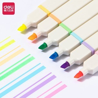 Bút Highlight Deli Màu Pastel Kèm Sticker Trang Trí, Dạ Quang Đánh Dấu Cho Học Sinh Văn Phòng